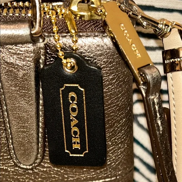 Coach Borough Leather Satchel in Metallic Bronze - Picture 4 of 12